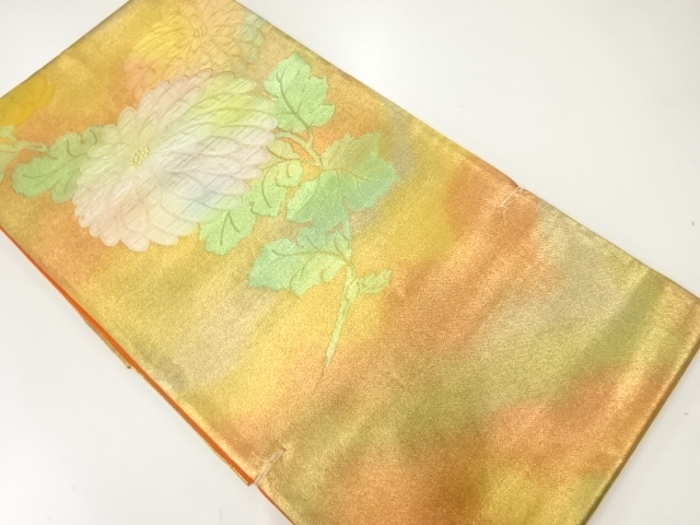 未使用品　菊模様織り出し袋帯